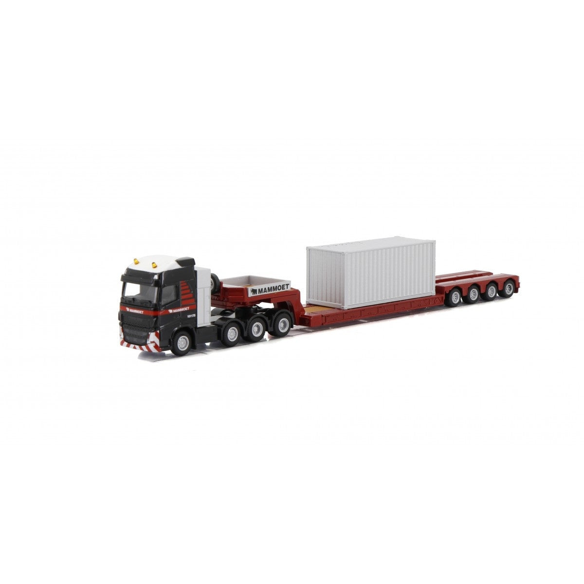 900033 Low Bed Volvo FH4 ​​8x4 &amp; Container Mammoet Scale 1:87