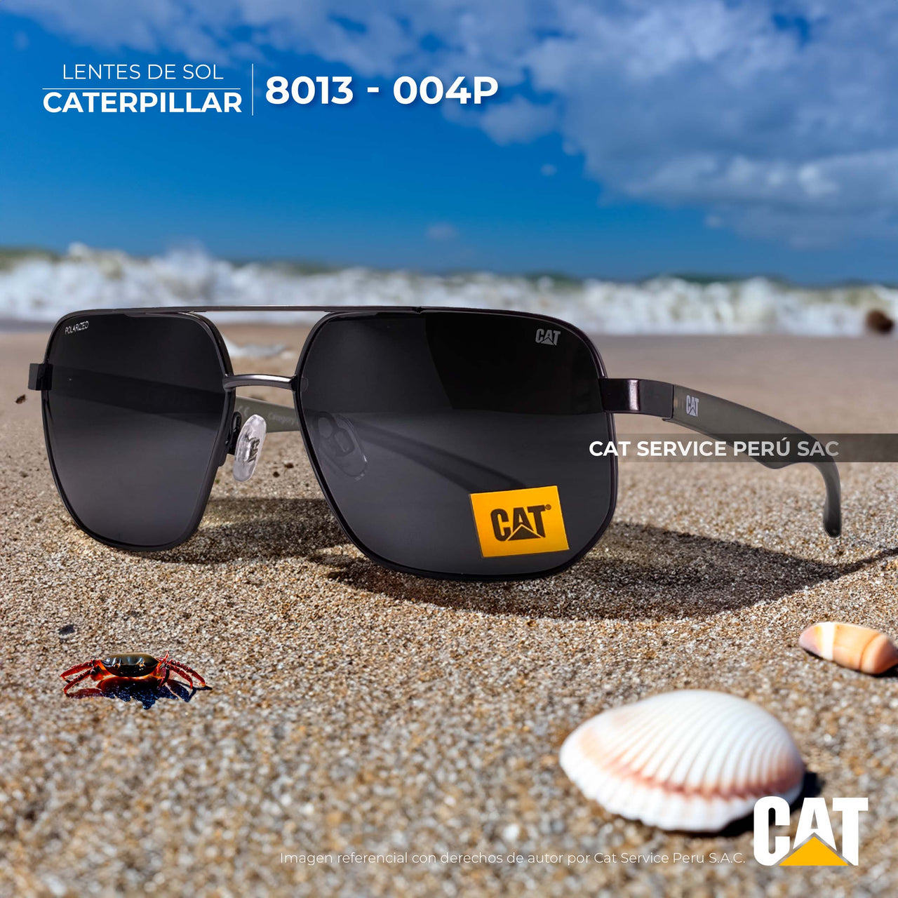 Cat CTS-8013-004P Polarized Black Moon Sunglasses 