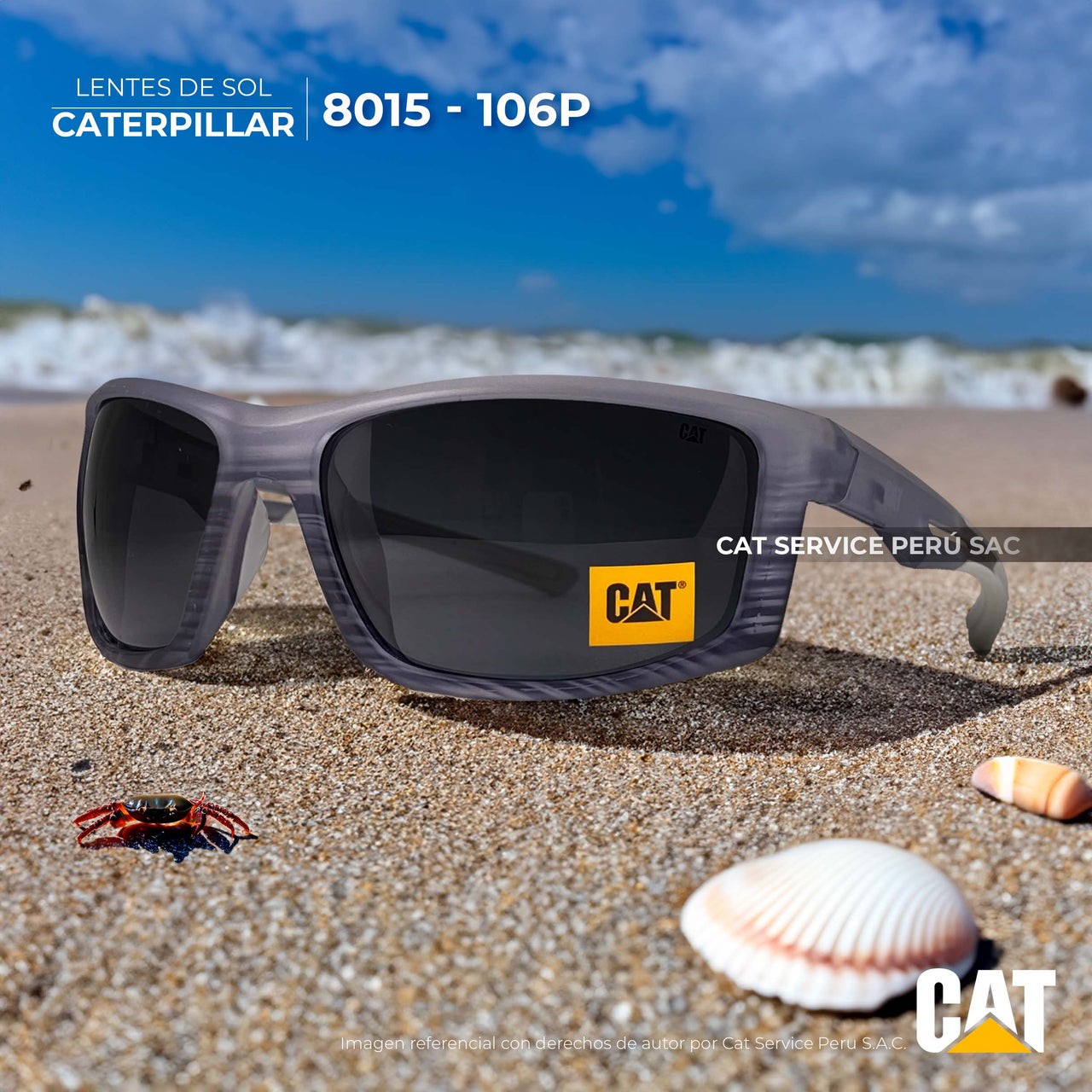 Cat CTS-8015-106P Polarized Gray Moons Sunglasses 