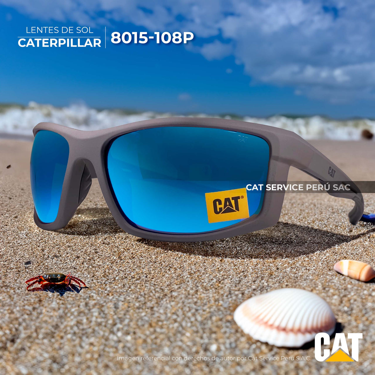 कैट सीपीएस-8015-108पी पोलराइज्ड ब्लू मून्स धूप का चश्मा 