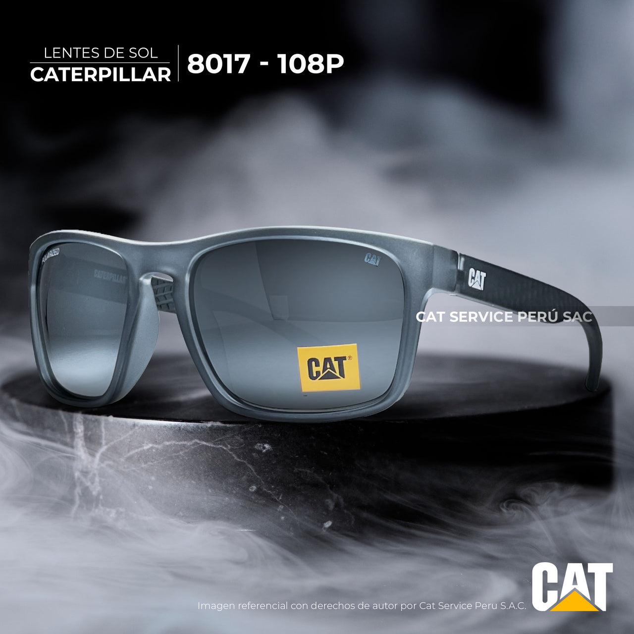 Cat CTS-8017-108P Polarized Gray Moons Sunglasses 