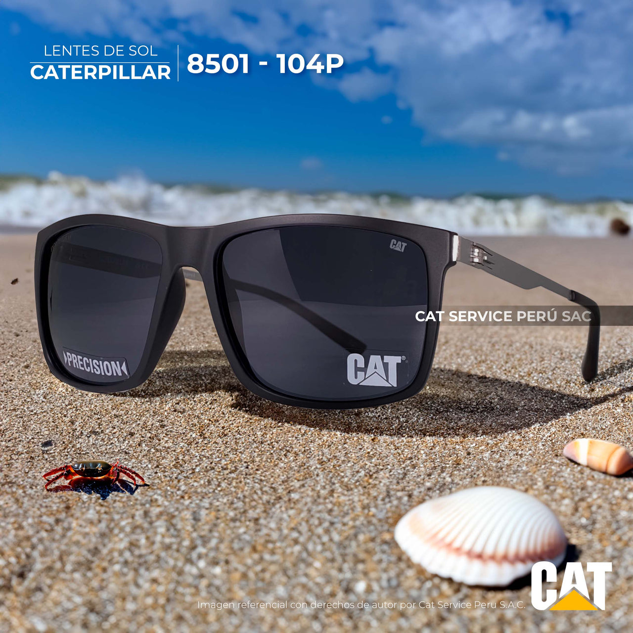 Cat CPS-8501-104P Gray Polarized Sunglasses 