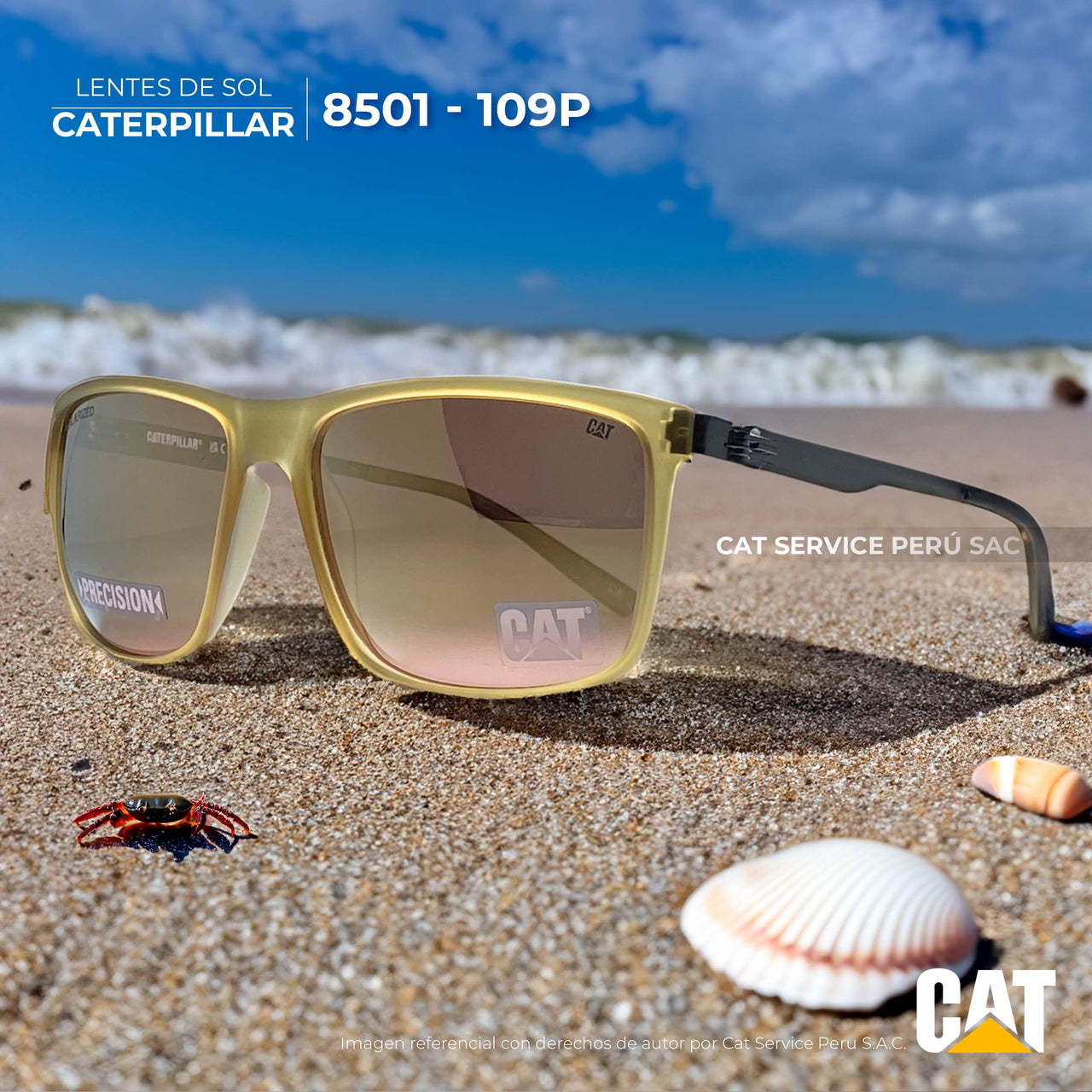 Cat CPS-8501-109P Polarized Brown Moons Sunglasses 