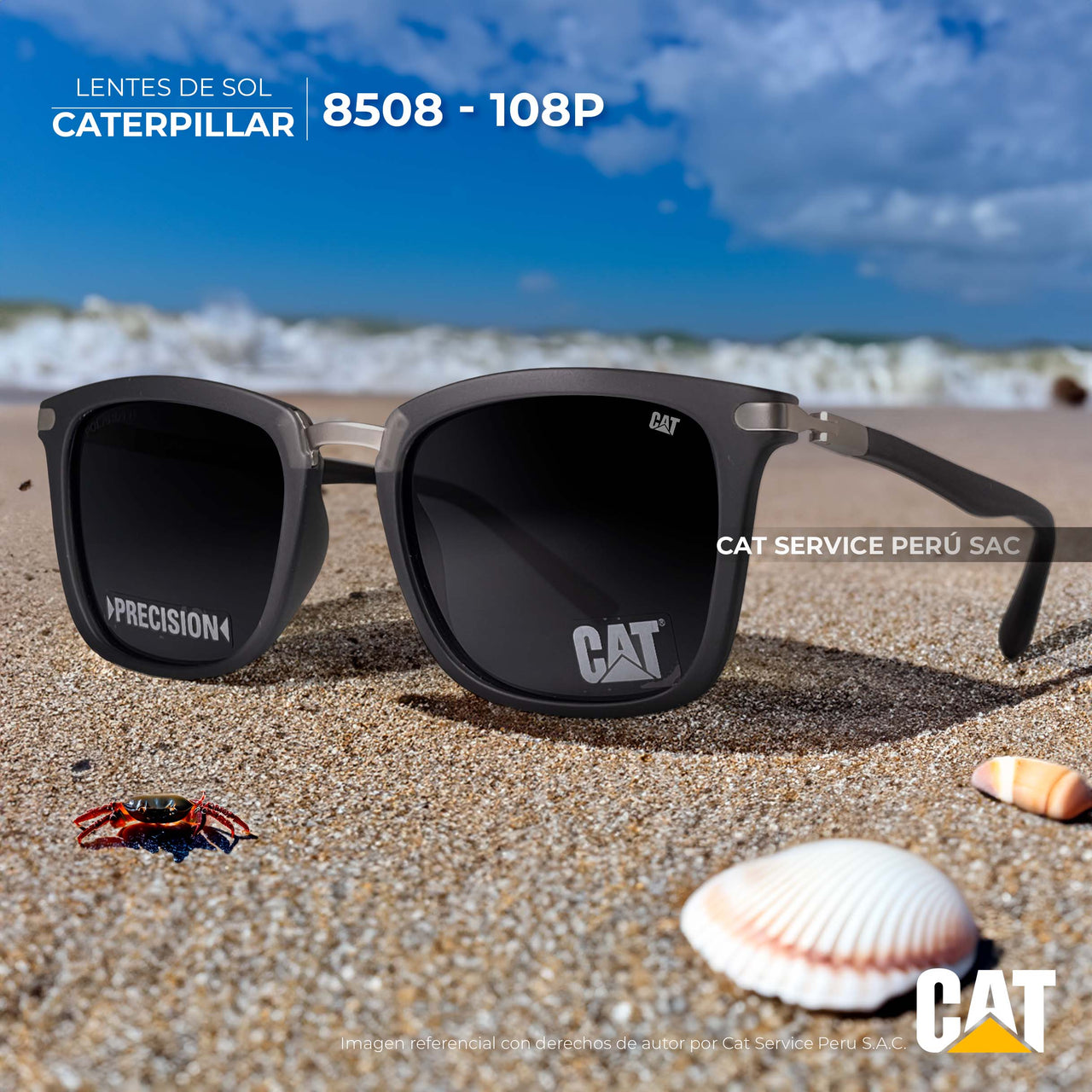 Cat CPS-8508-108P Polarized Gray Moons Sunglasses 