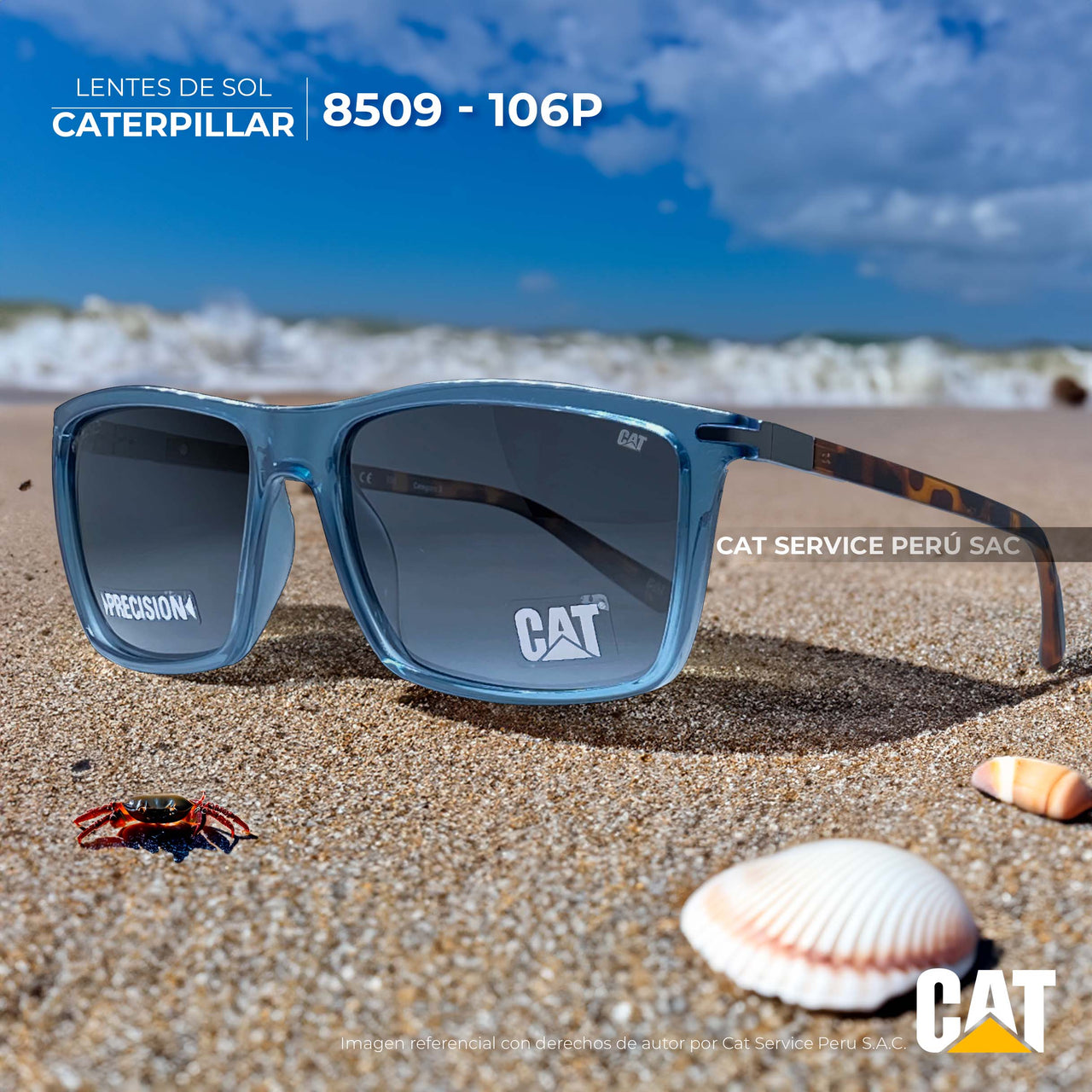 कैट सीपीएस-8509-106पी ध्रुवीकृत ब्लू मून्स धूप का चश्मा 