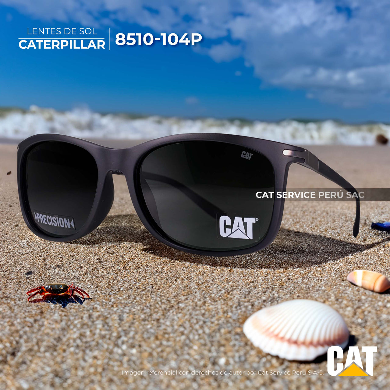 कैट सीपीएस-8510-104पी ध्रुवीकृत ब्लैक मून धूप का चश्मा 