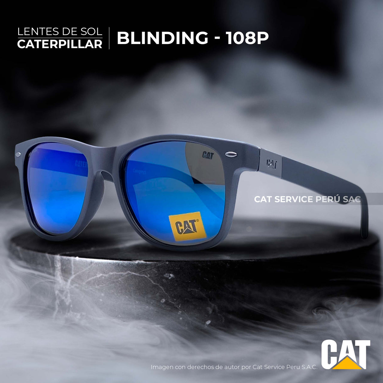 Cat CTS Blinding 108P Polarized Blue Moons Sunglasses 