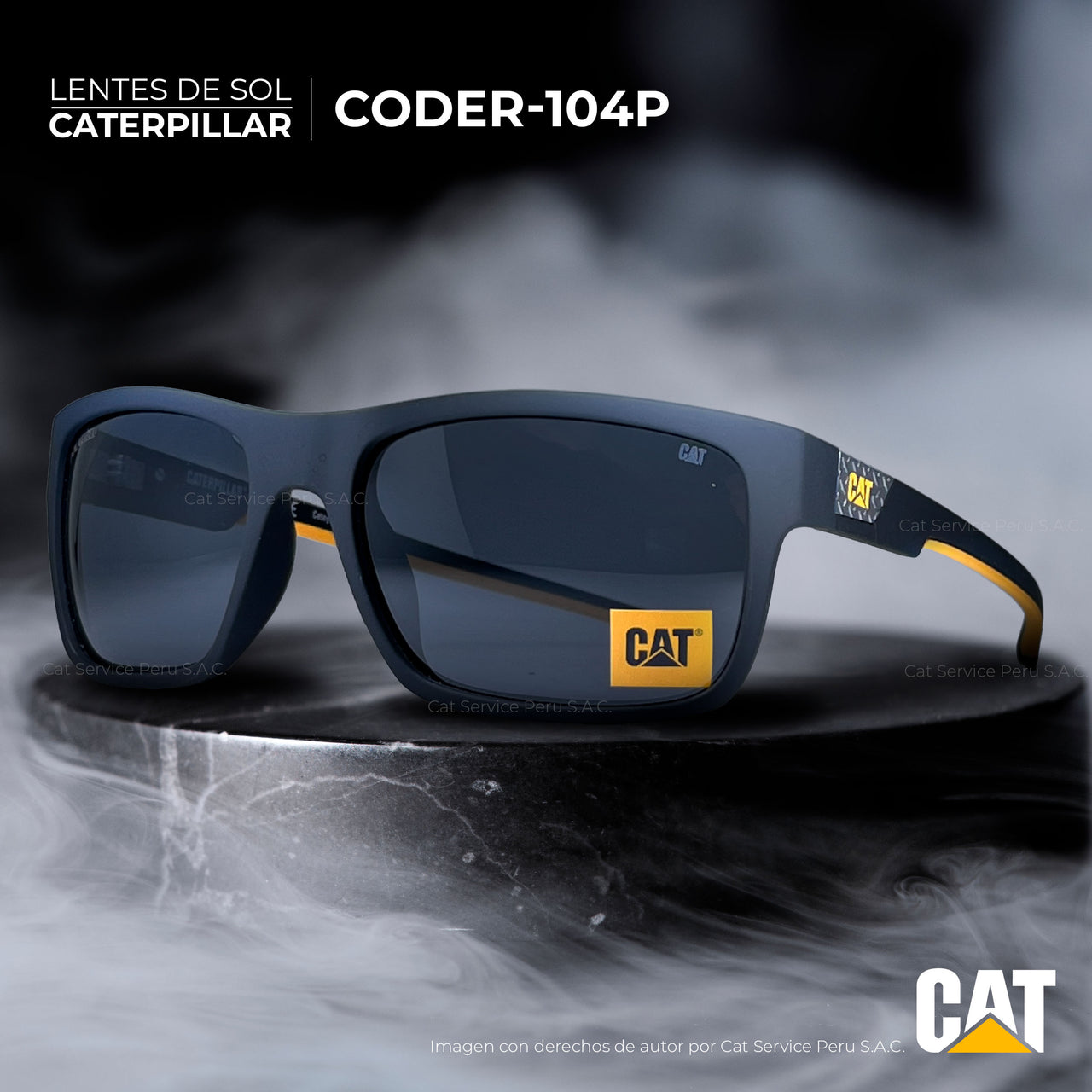 Cat CTS-CODER-104P Lunas Black Polarized Sunglasses 