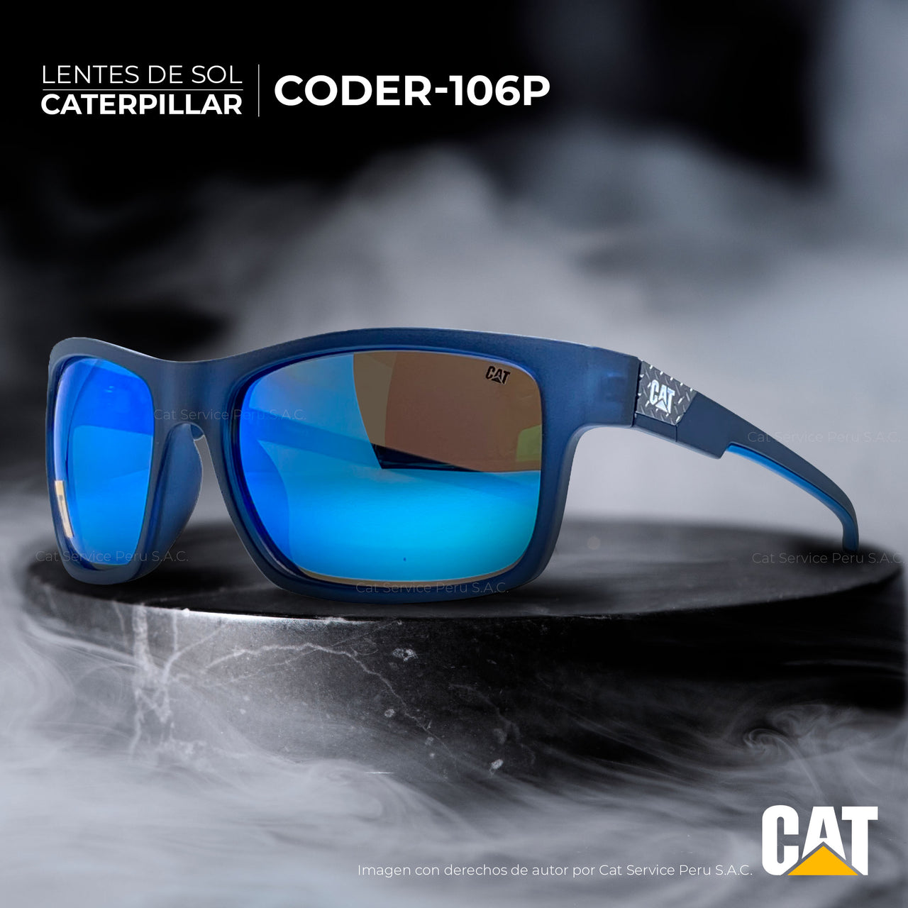 Lentes De Sol Cat CTS-CODER-106P Lunas Azules Polarizadas