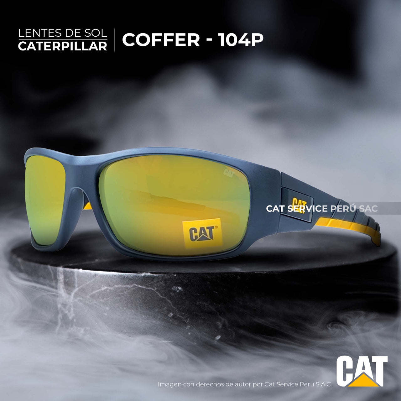 Cat CTS Coffer 104P Yellow Moons Polarized Sunglasses 