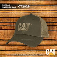 Thumbnail for CT2029 Gorra Cat Olive Green With Overlay Mesh