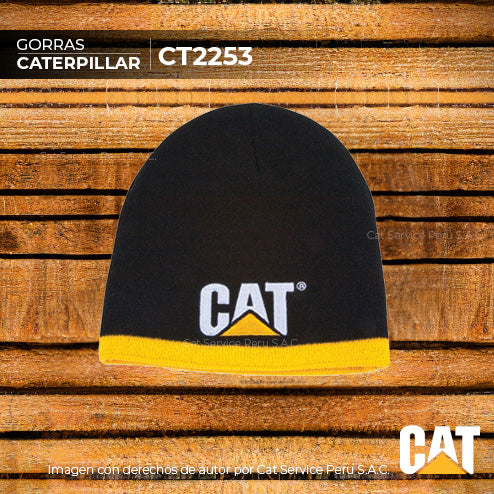 CT2253 बिल्ली काली/पीली बुनाई टोपी