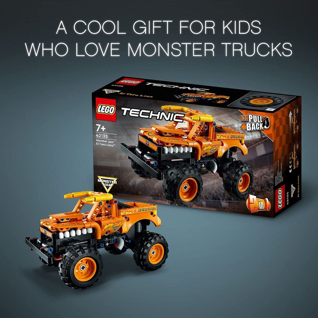 42135 LEGO Technic Monster Jam El Toro Loco & Auto Todoterreno Rock Racer 2 En 1 (247 Piezas)