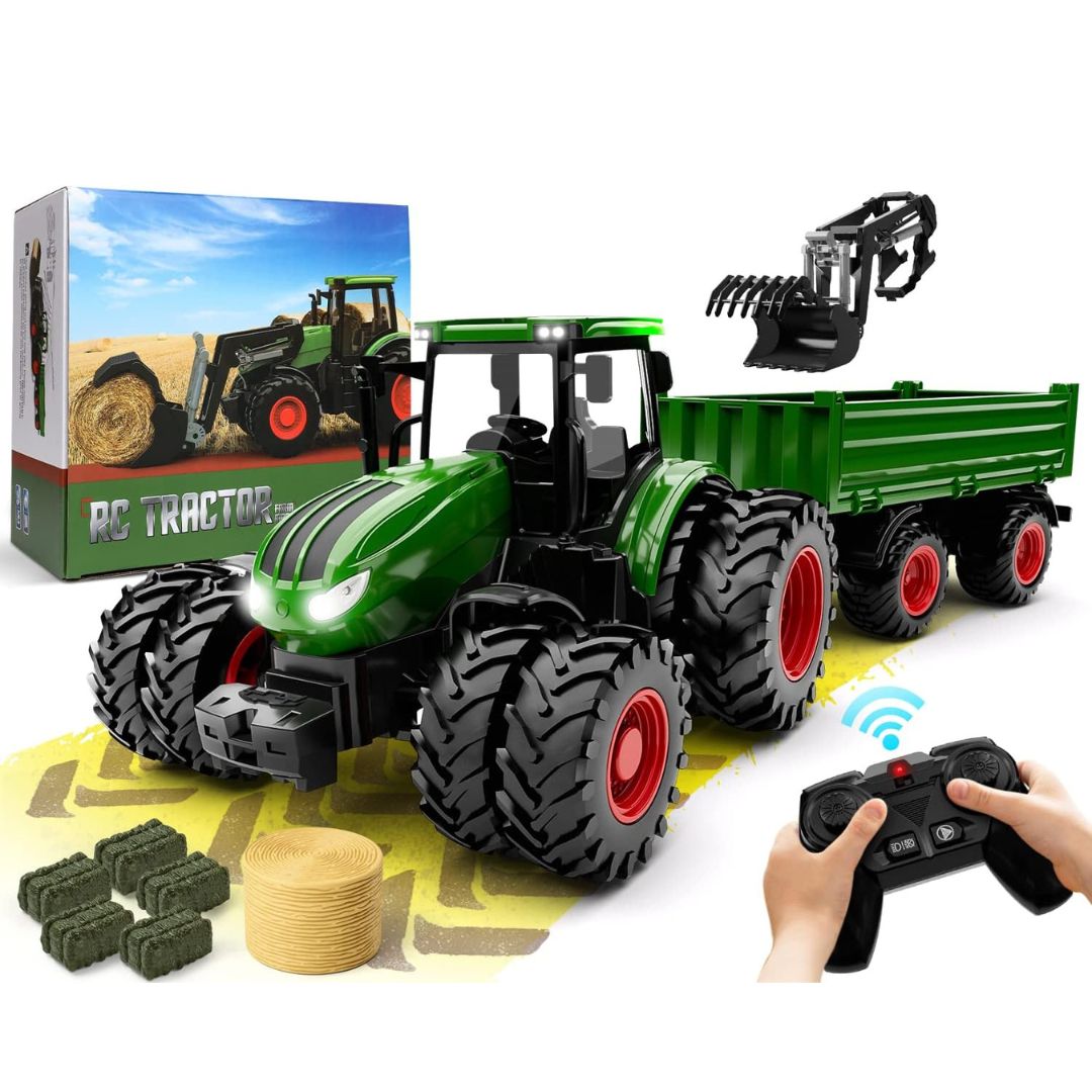6645 Remote Control Farm Tractor &amp; Trailer