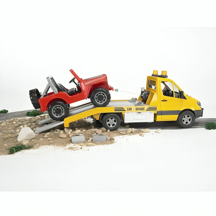 02535 Camión De Servicio Mercedes Benz & Auto Jeep Escala 1:16