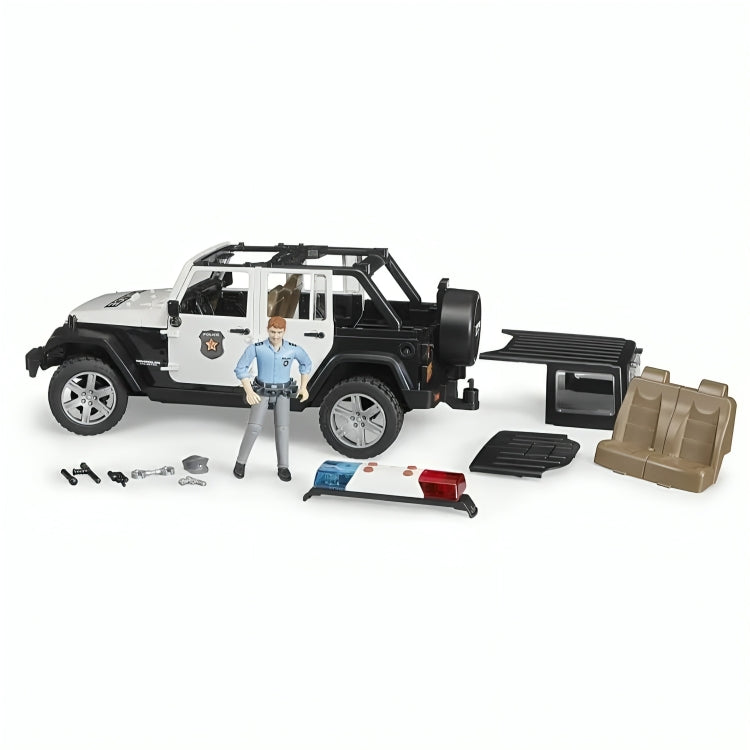 02526 Auto De Policía Jeep Rubicon & Figura De Policía Escala 1:16 (Modelo Descontinuado)