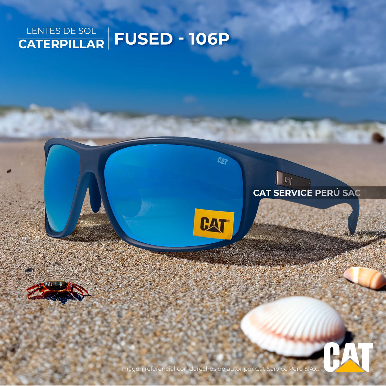 कैट सीटीएस फ्यूज्ड 106पी ब्लू मून्स पोलराइज्ड धूप का चश्मा 