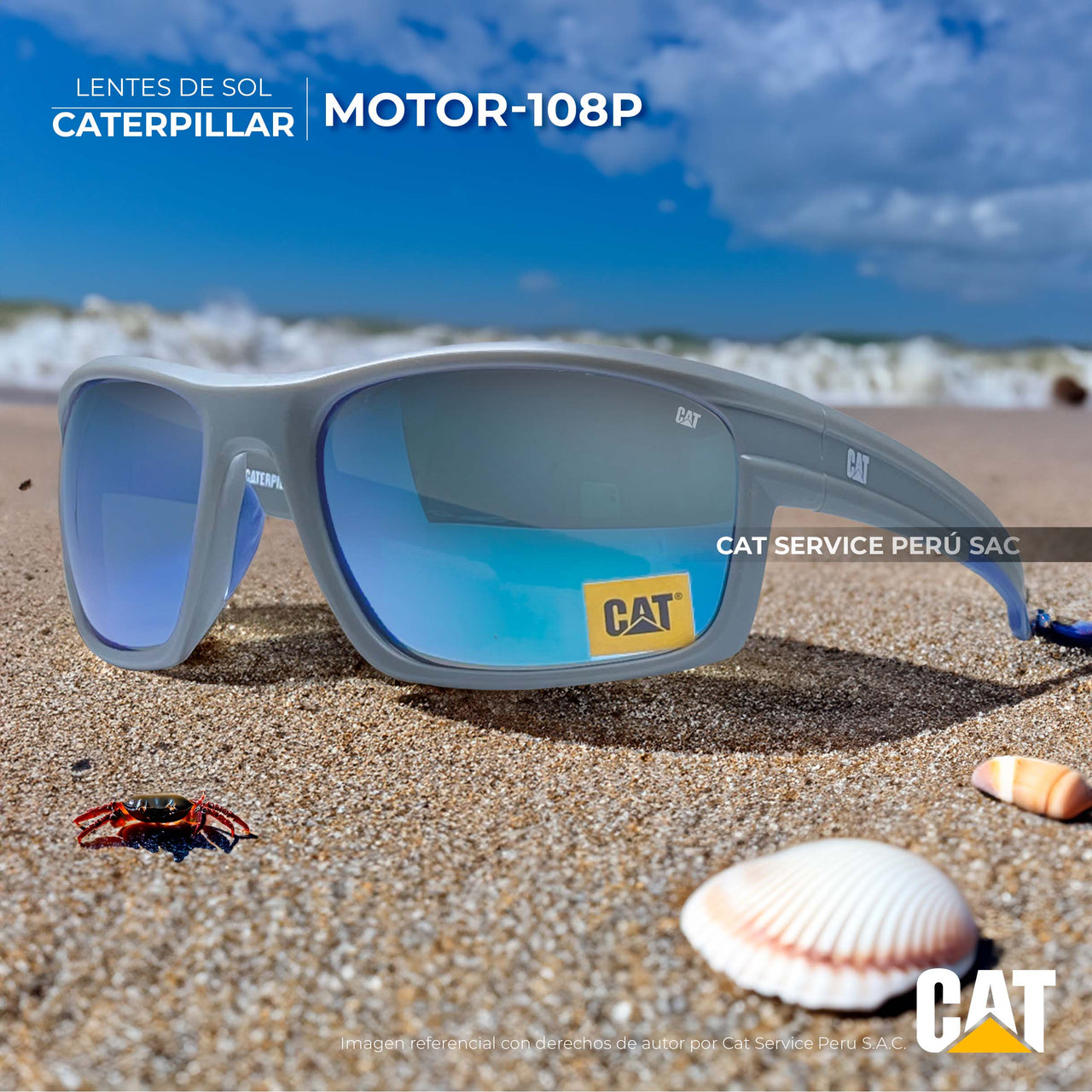Cat CTS Motor 108P Blue Moons Polarized Sunglasses 
