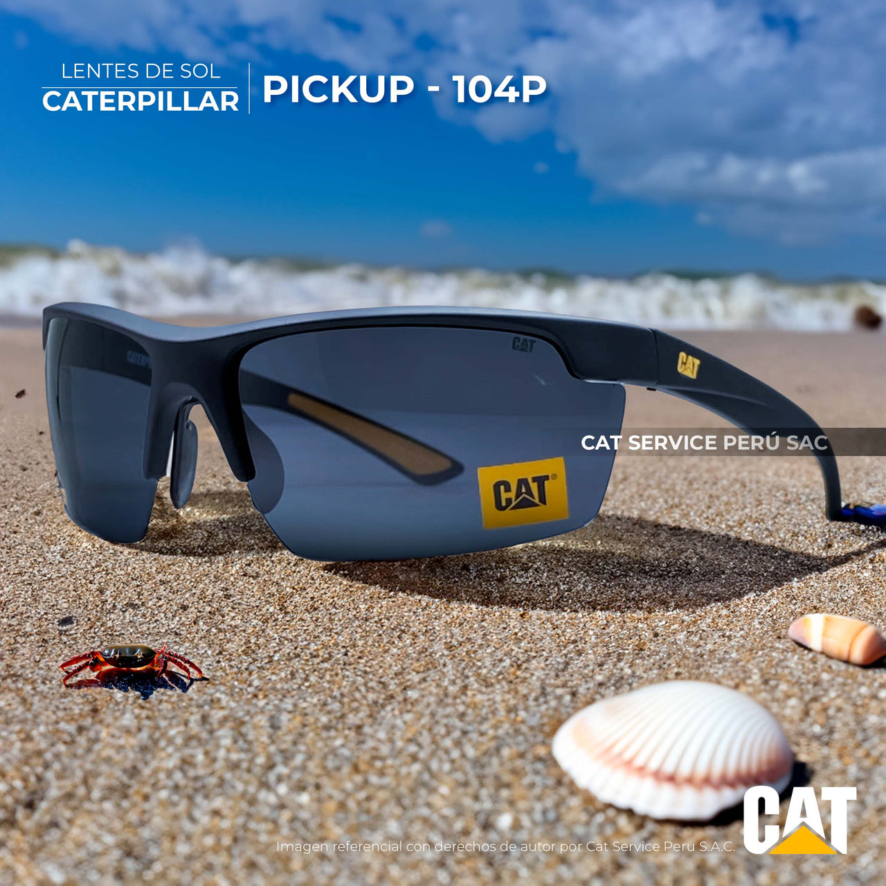 Cat CTS-PICKUP-104P Polarized Black Moons Sunglasses 