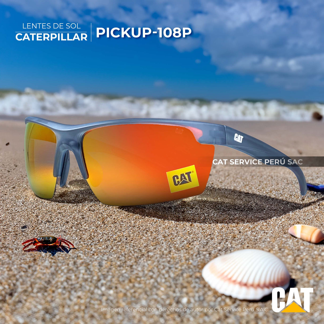 Cat CTS-PICKUP-108P Polarized Red Moons Sunglasses 