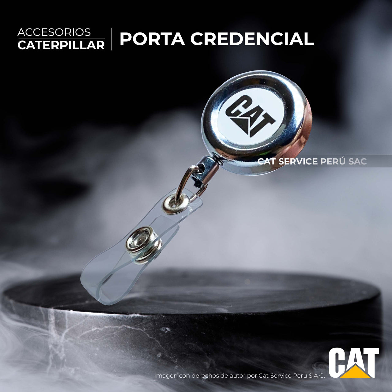 CT1146 Porta Credencial Retráctil Caterpillar
