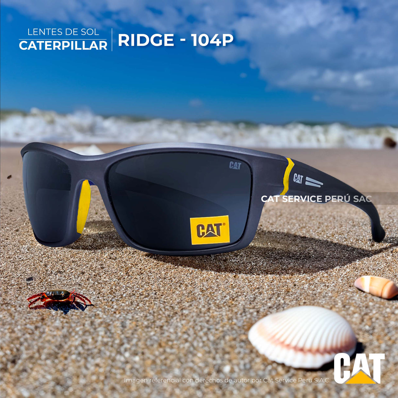 Cat Ridge 104P Black Moons Polarized Sunglasses 
