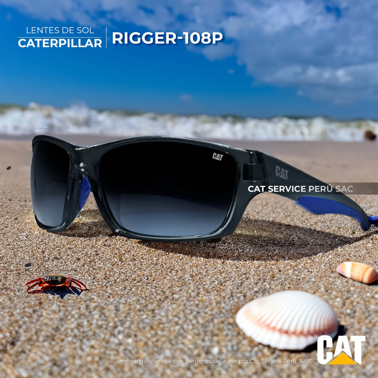 Cat Rigger 108P Polarized Black Moons Sunglasses 