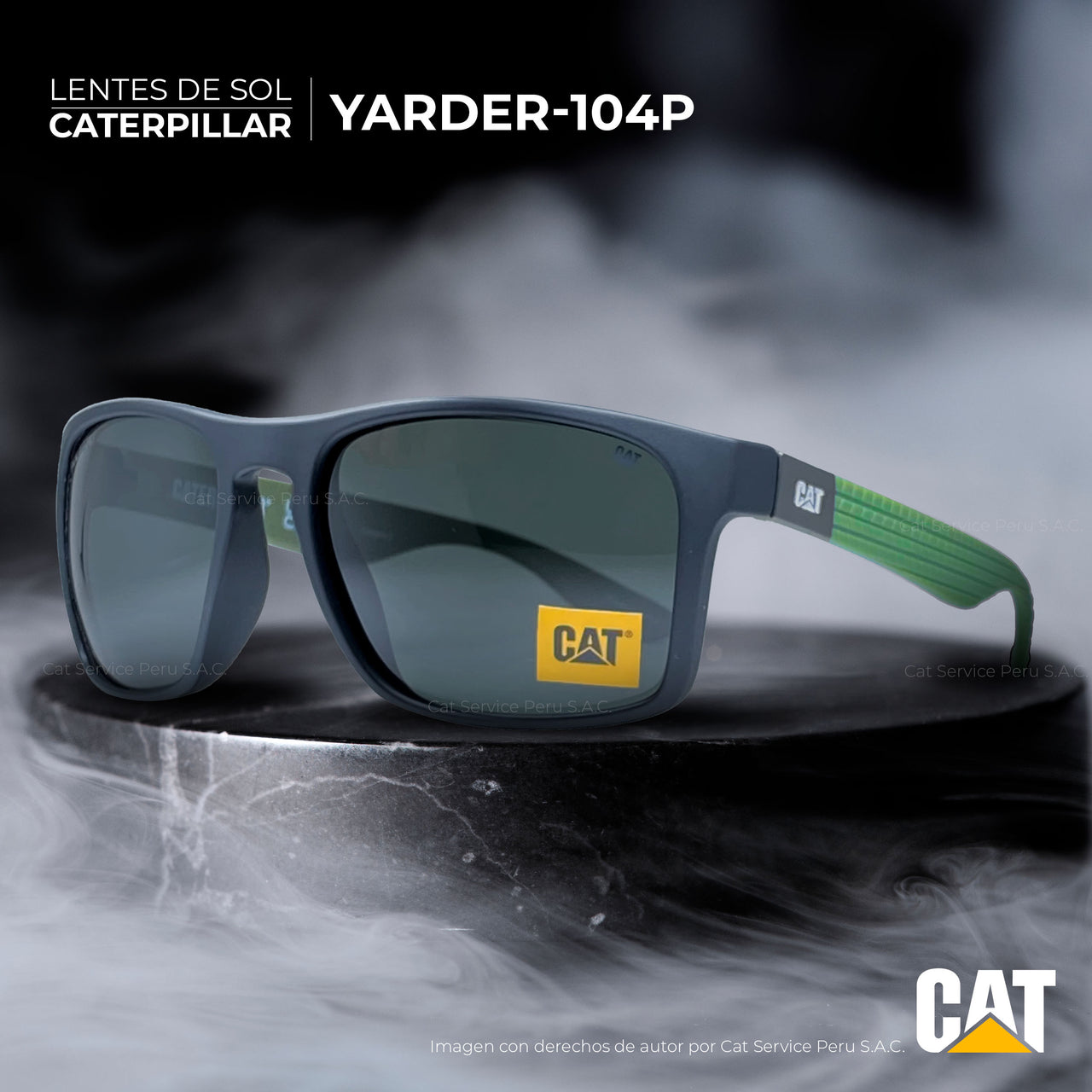 Cat CTS-YARDER-104P Moons Black Polarized Sunglasses 