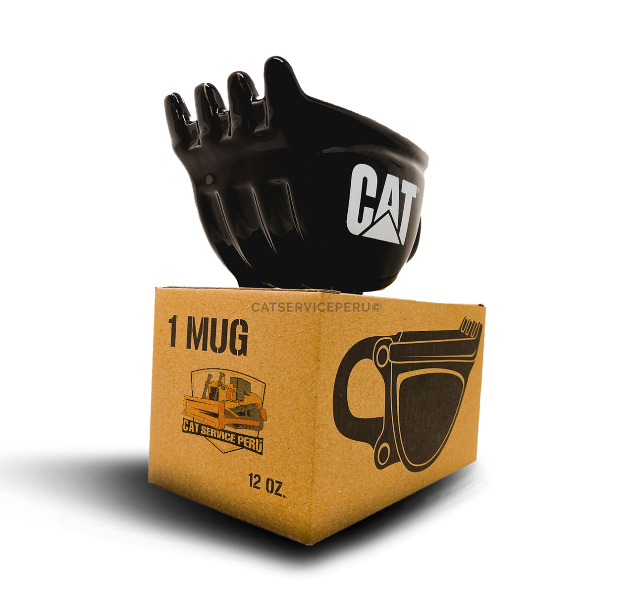 TCA002-LQ Taza Cat en Forma de Cucharon Taza Negra (Liquidación)