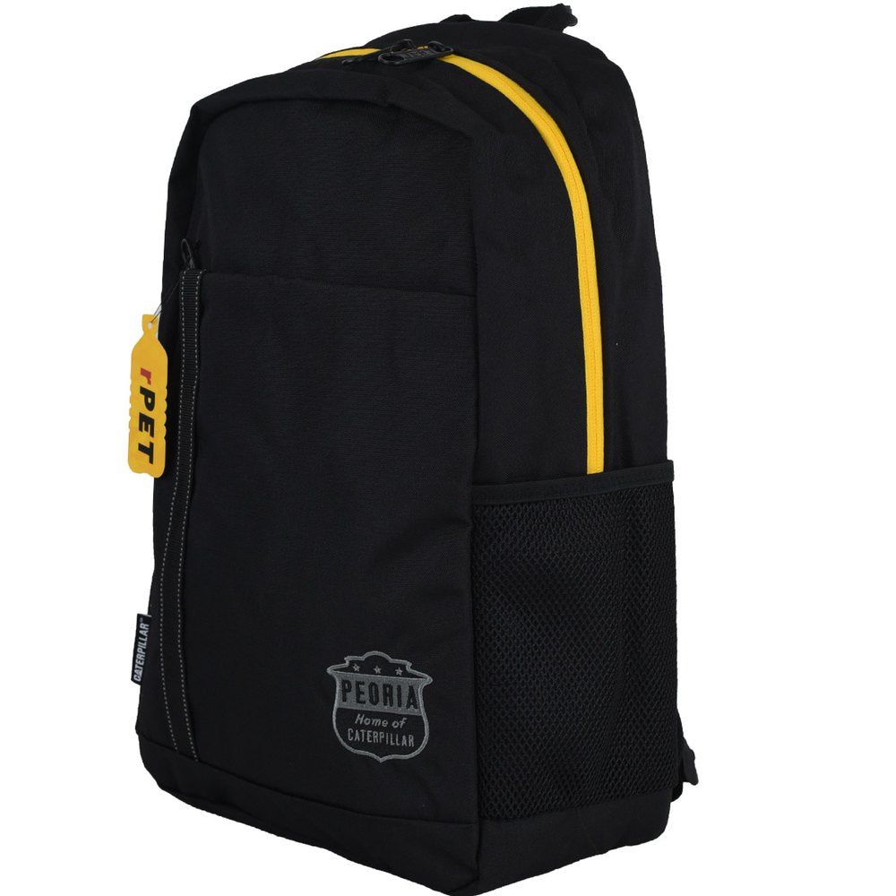84066-12 Mochila Cat Peoria Uni School Bag Black/Yellow