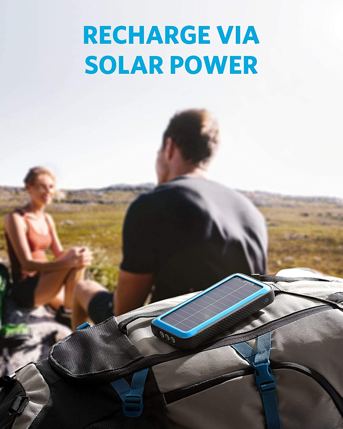 Cargador Portátil Solar Anker PowerCore de 20,000 mAh. + Linterna con Tecnología Militar IP65 Resitente al Polvo y Agua - CAT SERVICE PERU S.A.C.