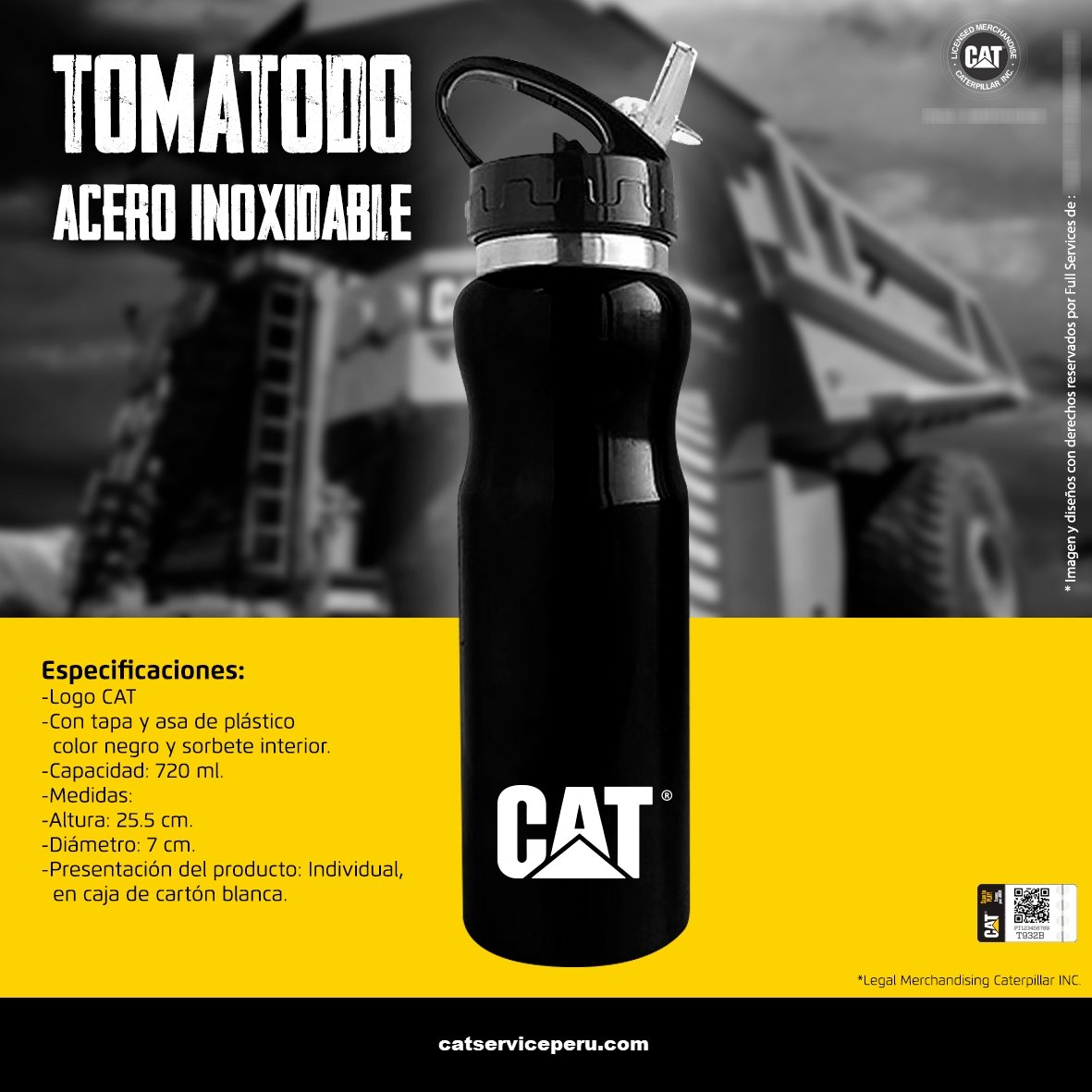 CSPCAT42 Tomatodo Cat Acero Inoxidable Negro - CAT SERVICE PERU S.A.C.