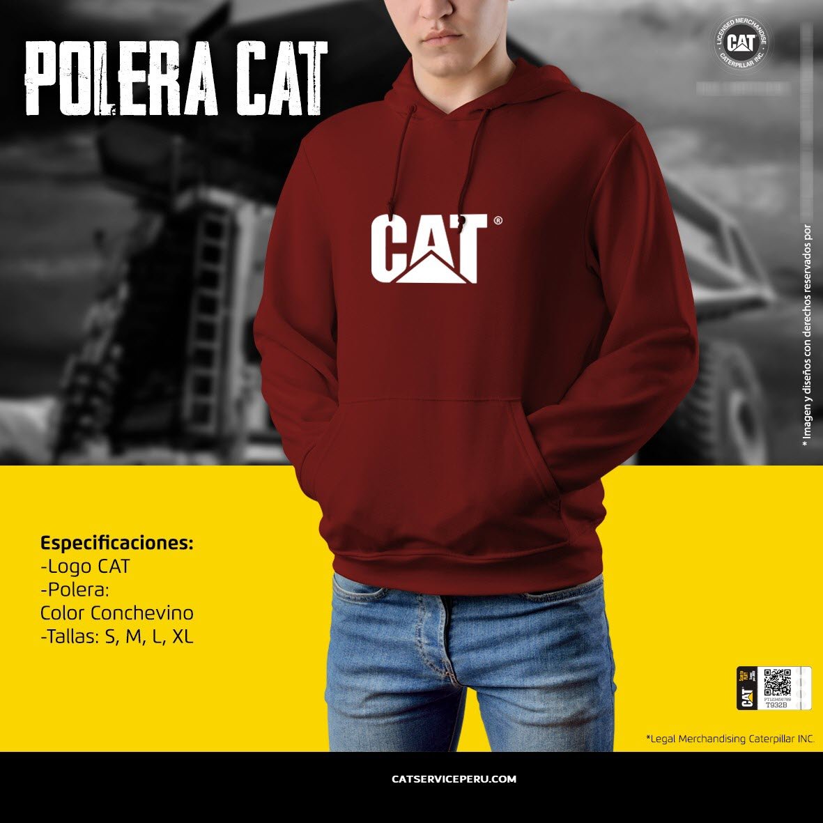 Polera Cat Conche Vino - CAT SERVICE PERU S.A.C.