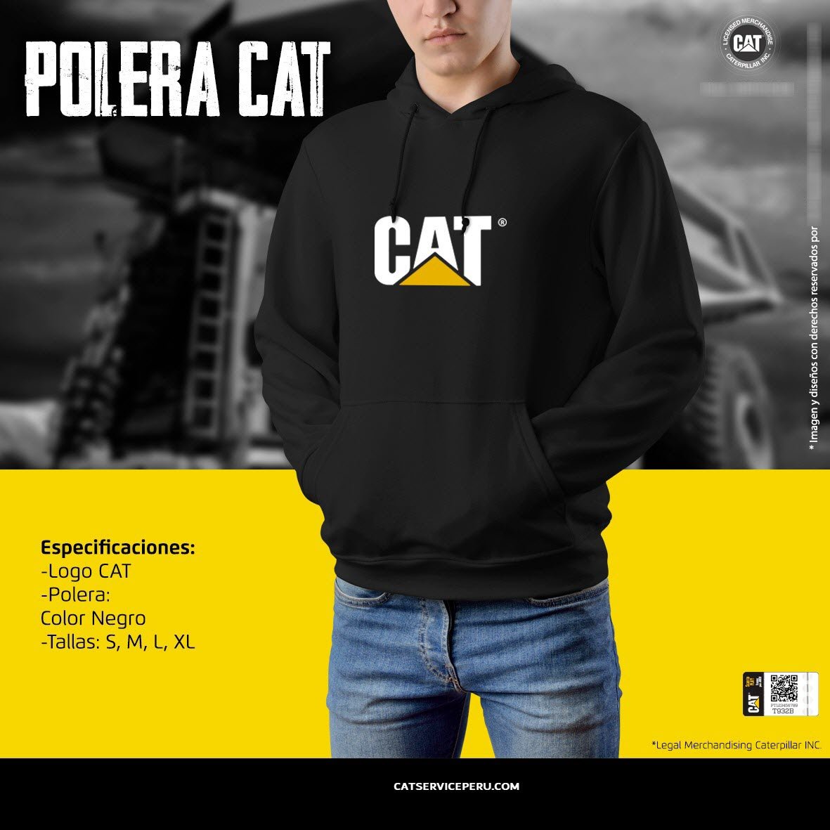 Polera Cat Negro - CAT SERVICE PERU S.A.C.