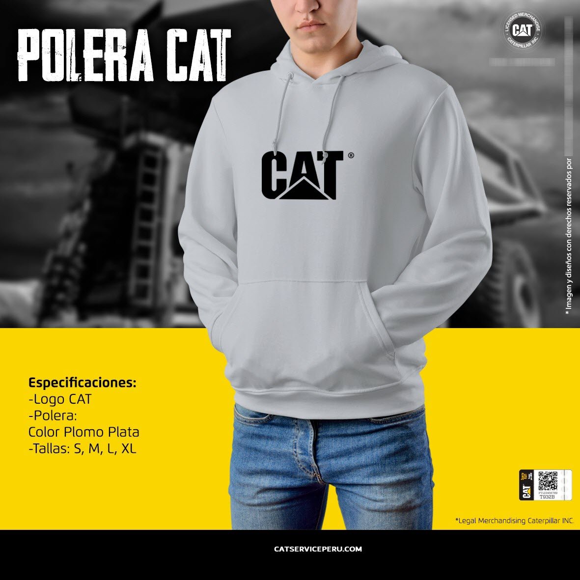 Polera Cat Plomo Plata - CAT SERVICE PERU S.A.C.