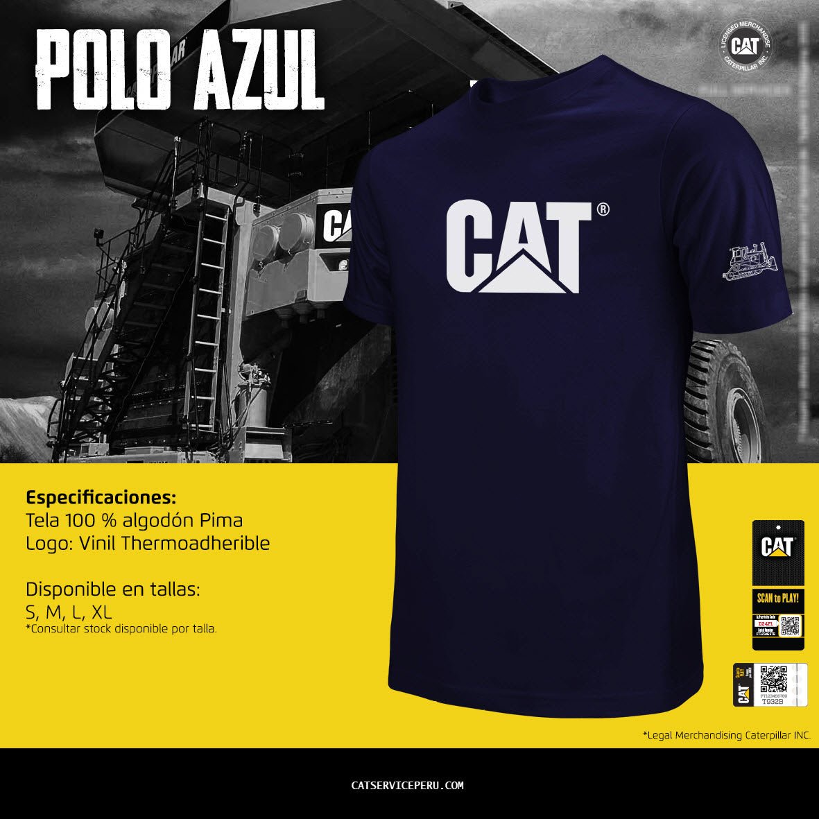 Polo Cat Azul - CAT SERVICE PERU S.A.C.